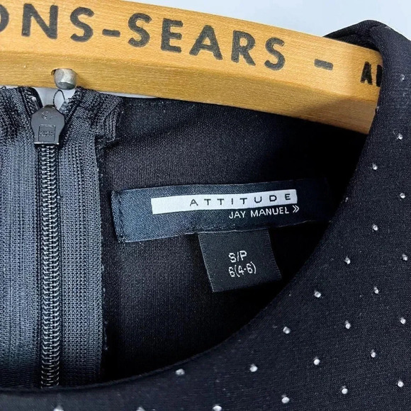 Attitude Womens Small Black Peplum Sleeveless Blouse Work Office - Picture 4 of 5